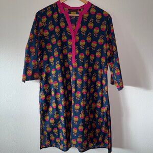 Floral Navy and Pink Women's Top